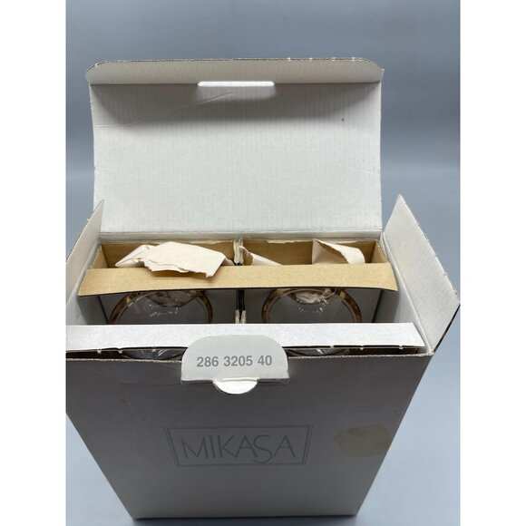 Mikasa set of 2 candle holders marked Austria T2073 Jamestown Gold 7.5" NEW READ - Picture 8 of 15